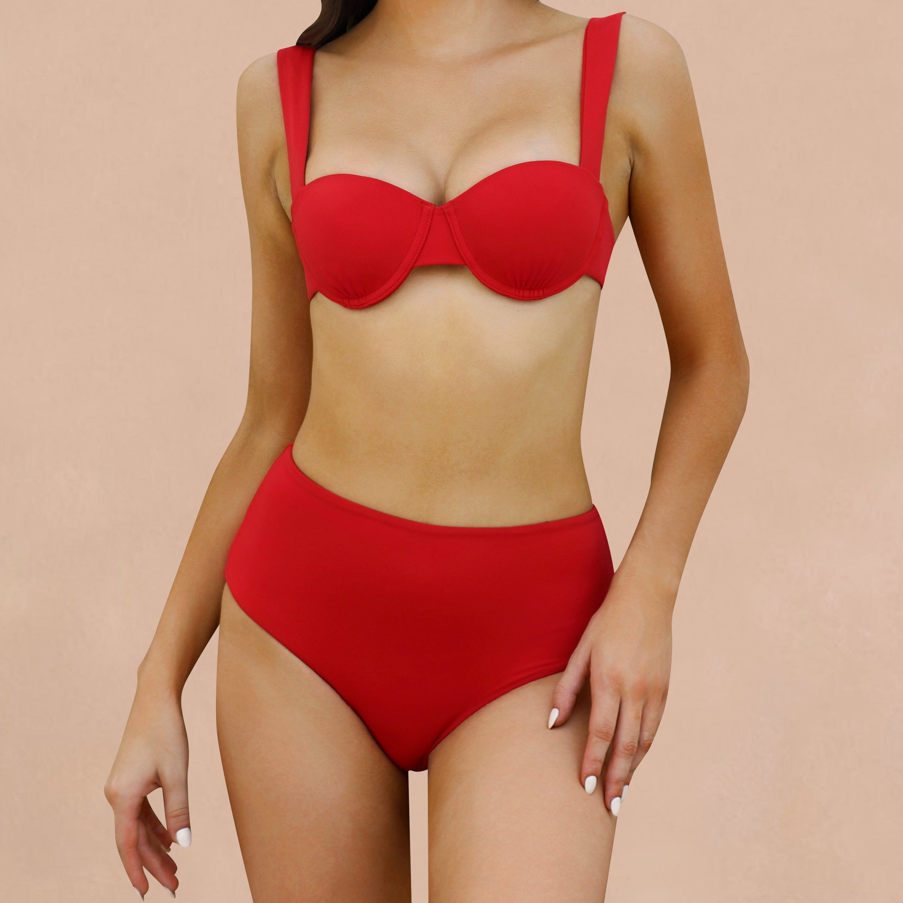 red underwire bikini set